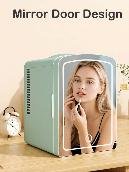 ICON Other - ICON GREEN Mirrored Cosmetic Fridge with LED Touch Mirror